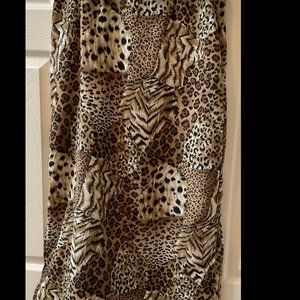 long jaguar print skirt